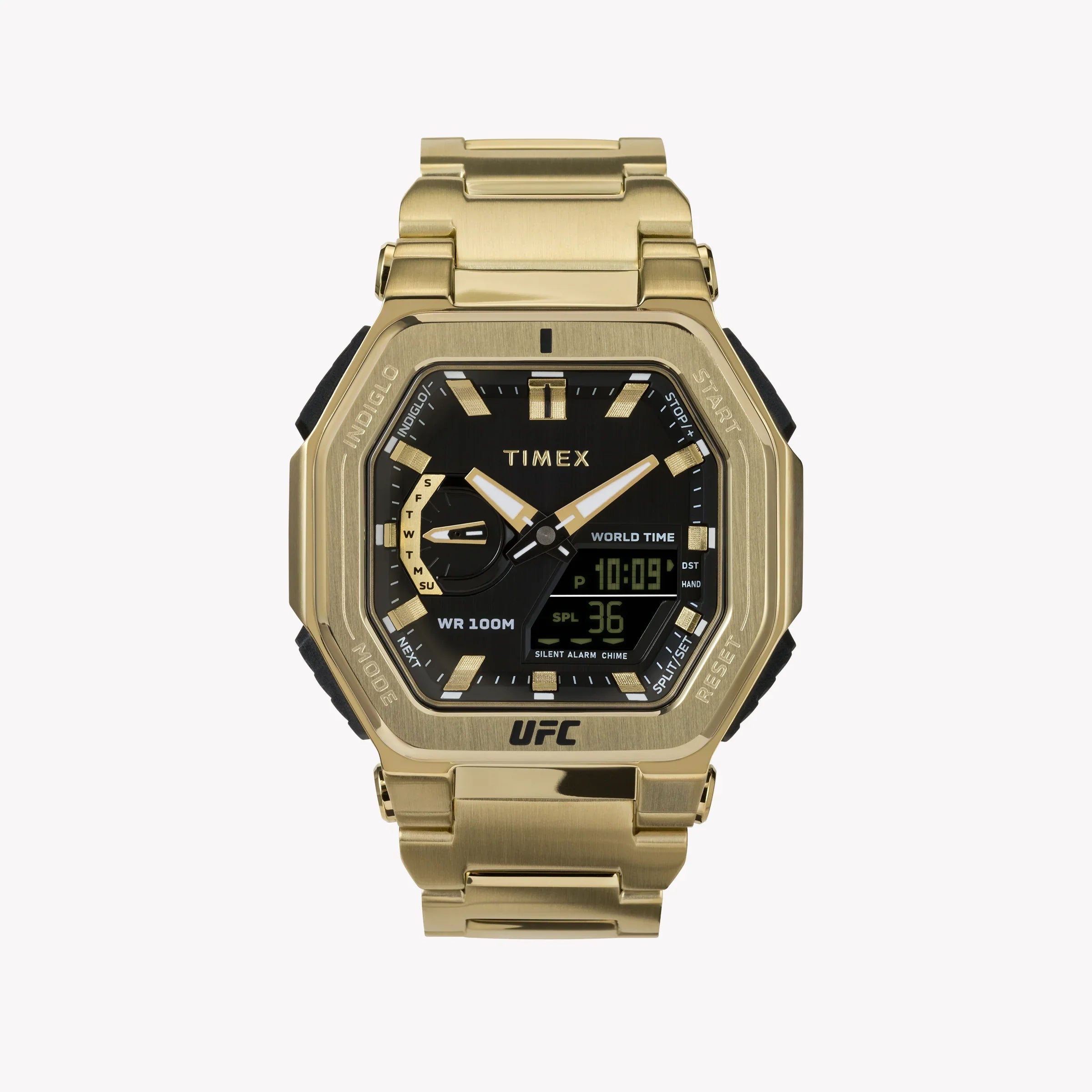 Timex Men's Gold Stainless Steel Watch, Black Dial | Tw2v84500