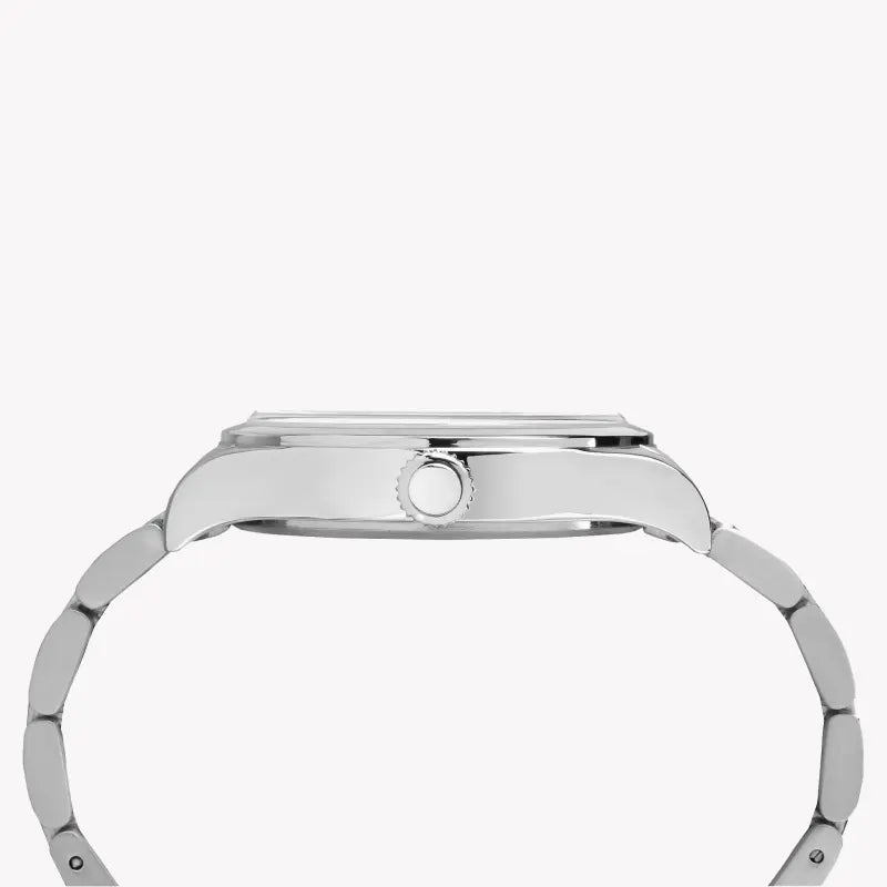 Timex Men's Silver Stainless Steel Watch, Black Dial | Tw2r25100