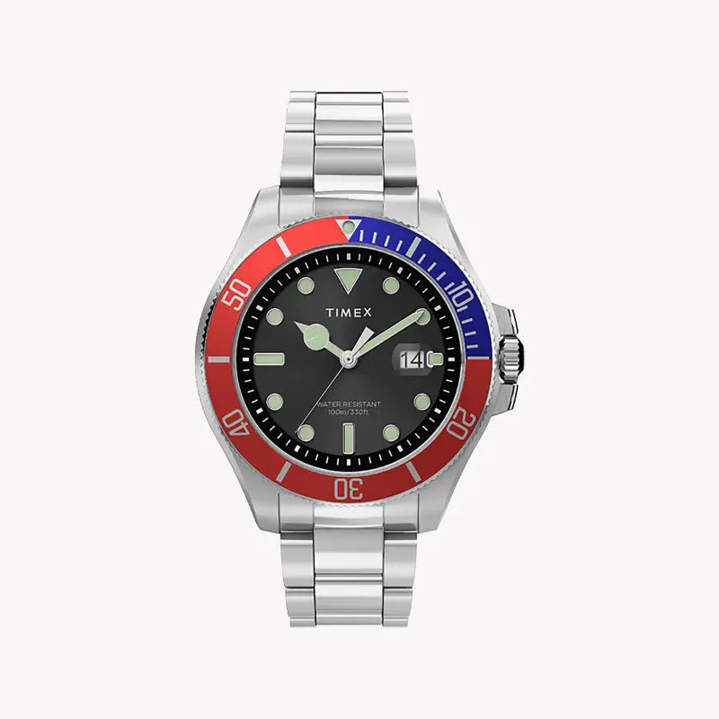 Timex Men's Black Dial, Silver Stainless Steel | Tw2u71900