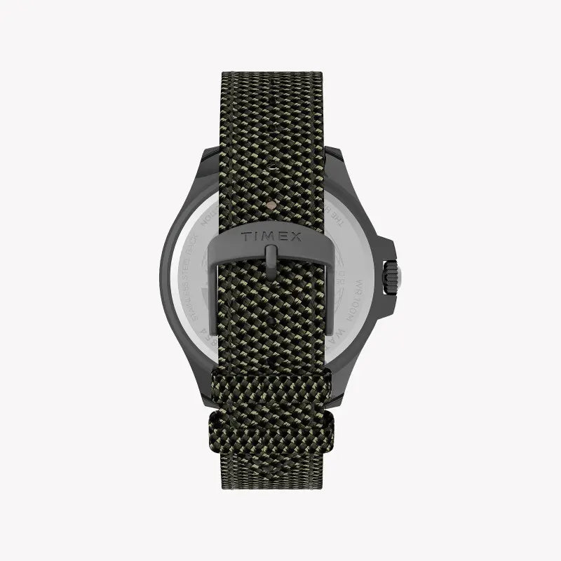 Timex Men's Green Fabric Watch, Black Dial | Tw2u81900