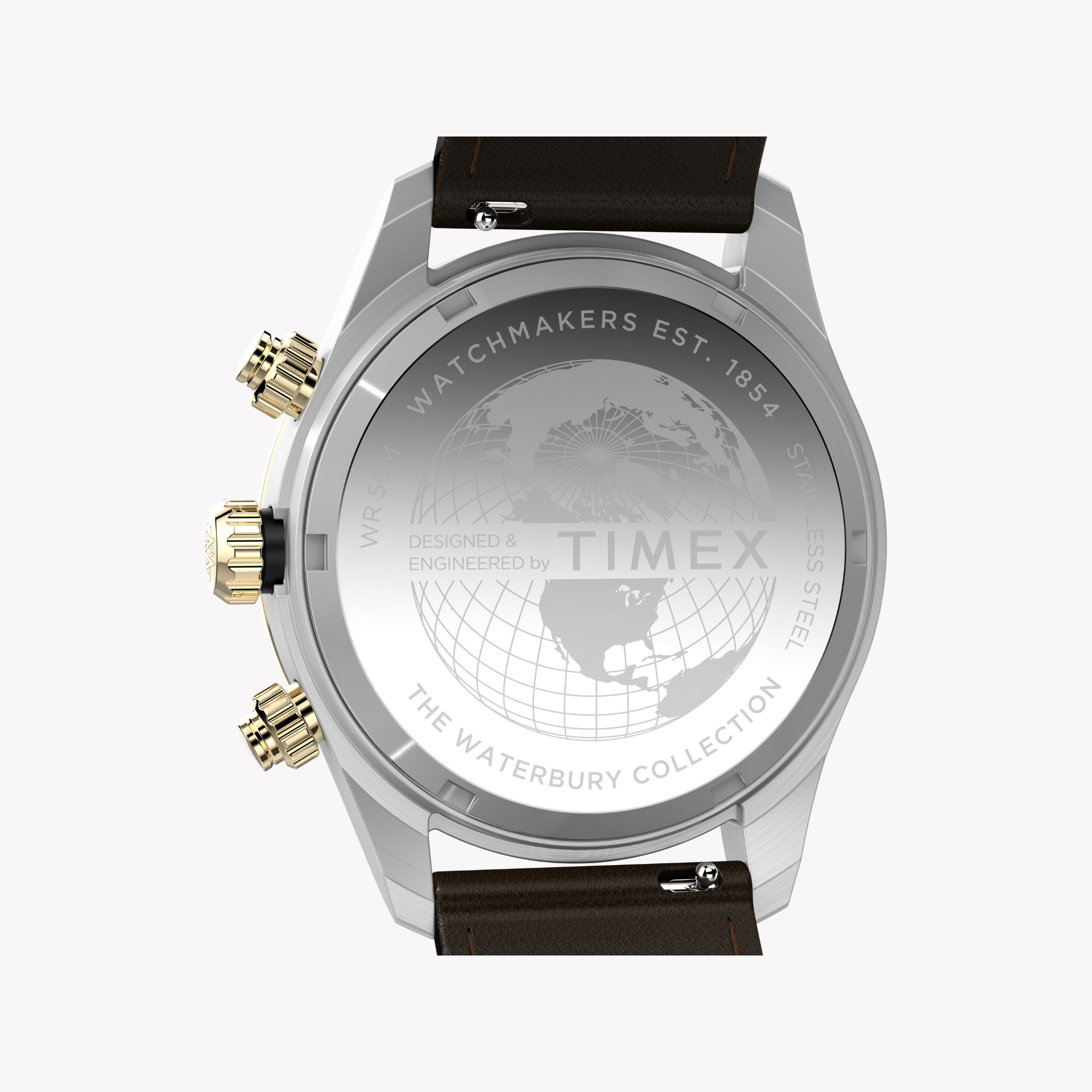 Timex Men's Silver/Brown Leather Watch | Tw2y24100