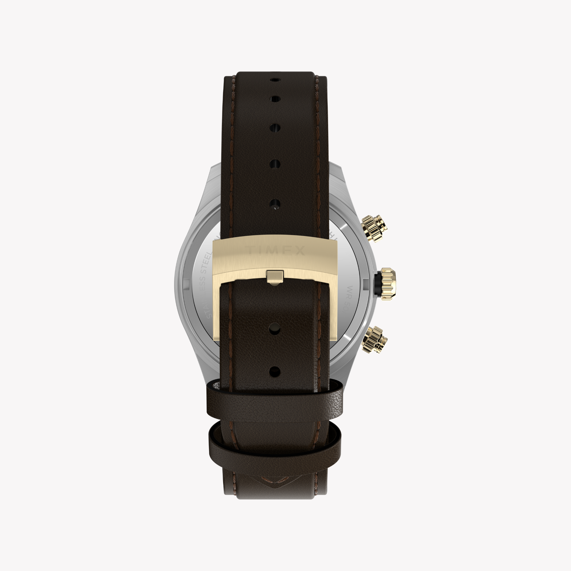 Timex Men's Silver/Brown Leather Watch | Tw2y24100